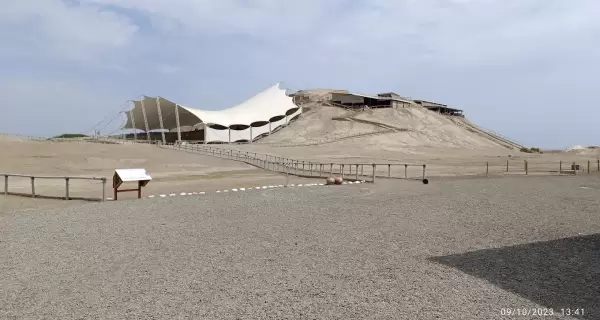 Vista panor�mica del Complejo Arqueol�gico El Brujo, ubicado en Magdalena de Cao, La Libertad