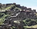 Vista a�rea de las terrazas y recintos ceremoniales en las ruinas de Pisac