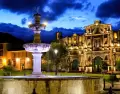 La Plaza de Armas de Cajamarca, escenario hist�rico del encuentro entre Atahualpa y Pizarro en 1532.