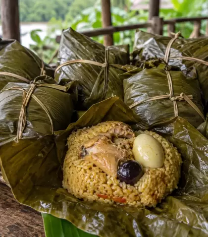 Juane de San Juan, el plato m�s representativo de la Amazon�a peruana.