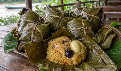 Juane de San Juan, el plato m�s representativo de la Amazon�a peruana.